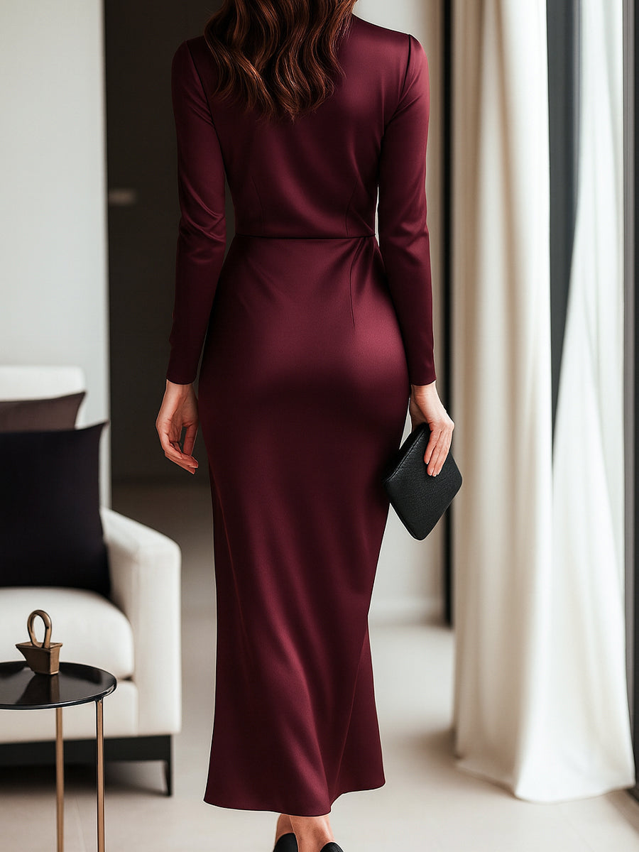 Elia™ | Vestido de Satén con Cierre Elegante