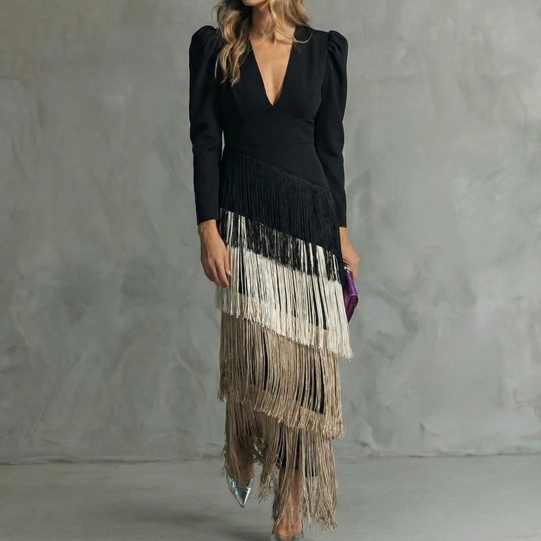 Martina™ | Vestido Élégante con Flecos Élise de La Scintilla