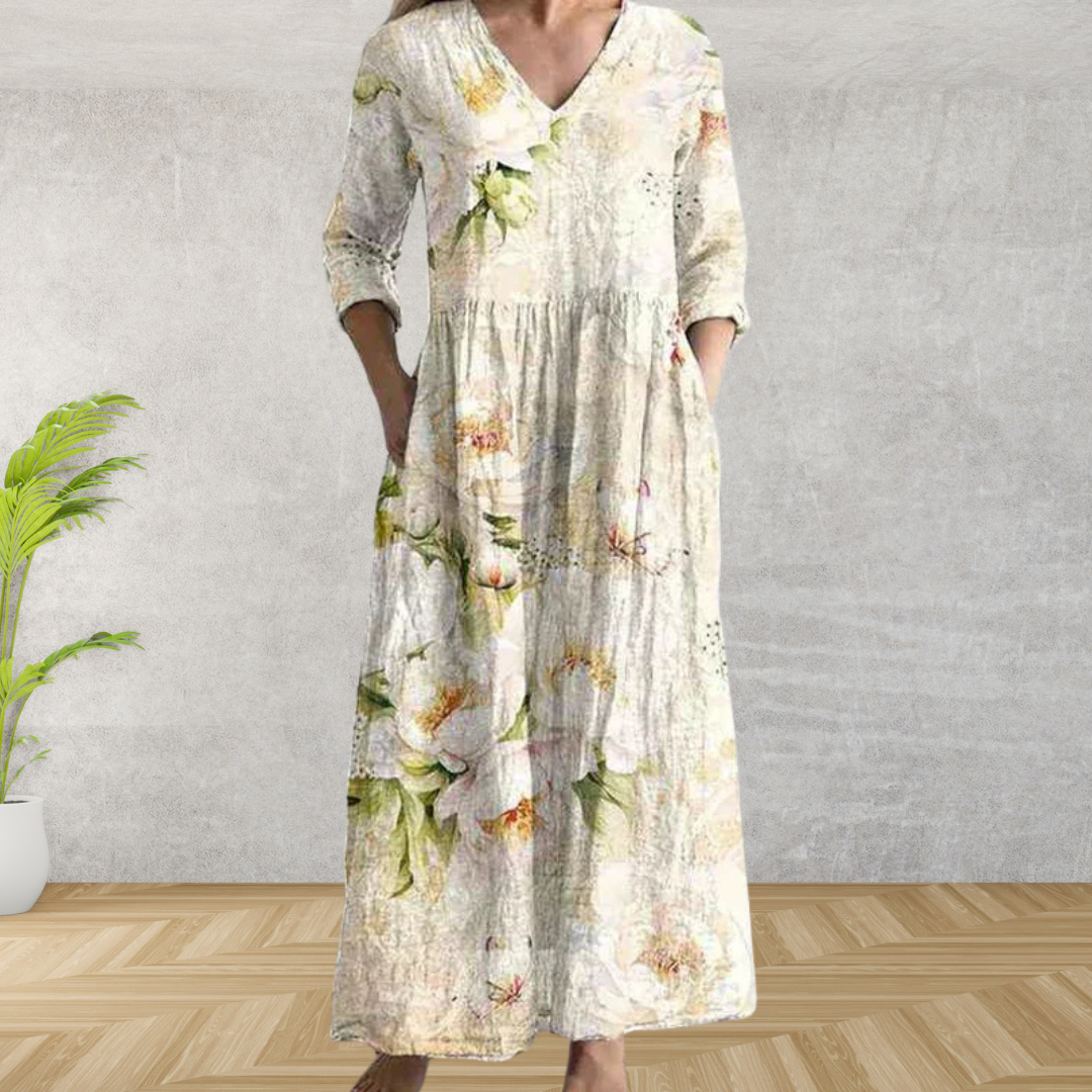 Rosenda™ | Elegante Vestido Midi con Estampado Floral