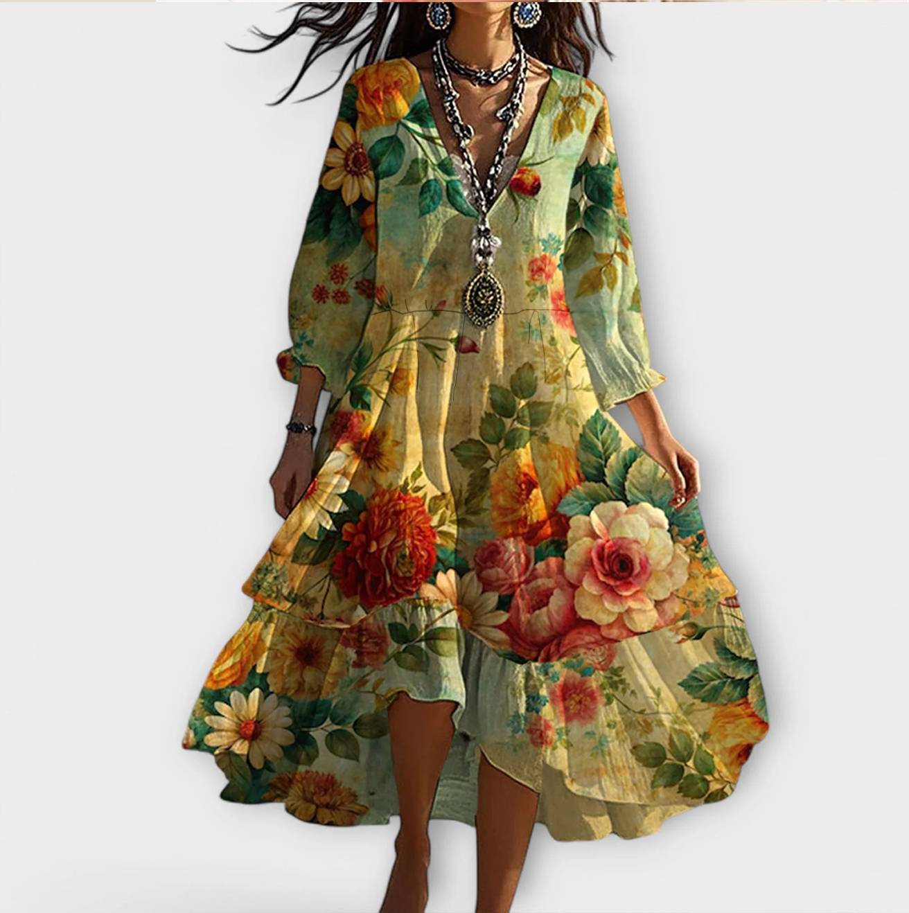 Georgina™ | Vestido Vintage de Estampado Floral