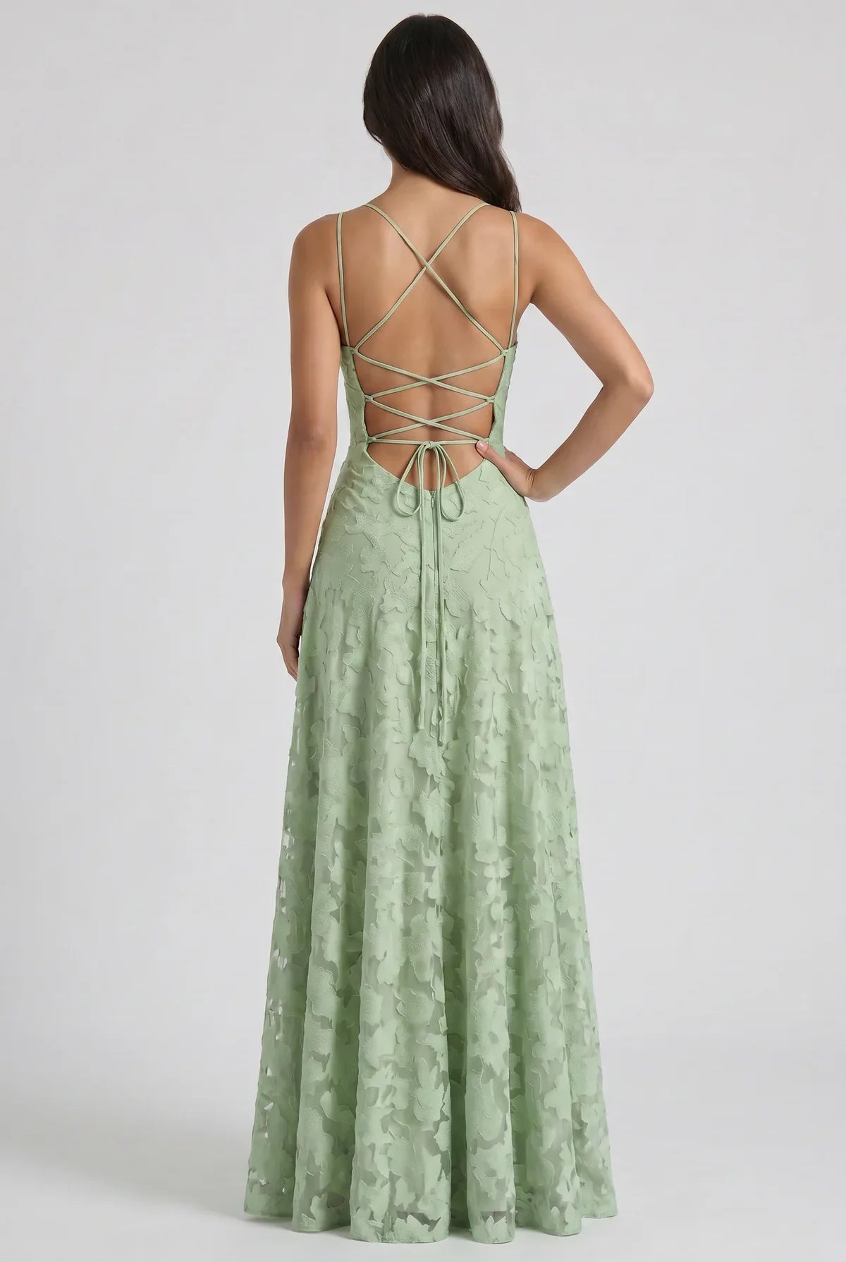 Eloísa™ | Maxi Dress with Cowl Neck and Lace-Up Back