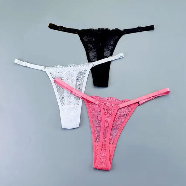 Brais Giulia™ | Pack 3 tangas de encaje transparente