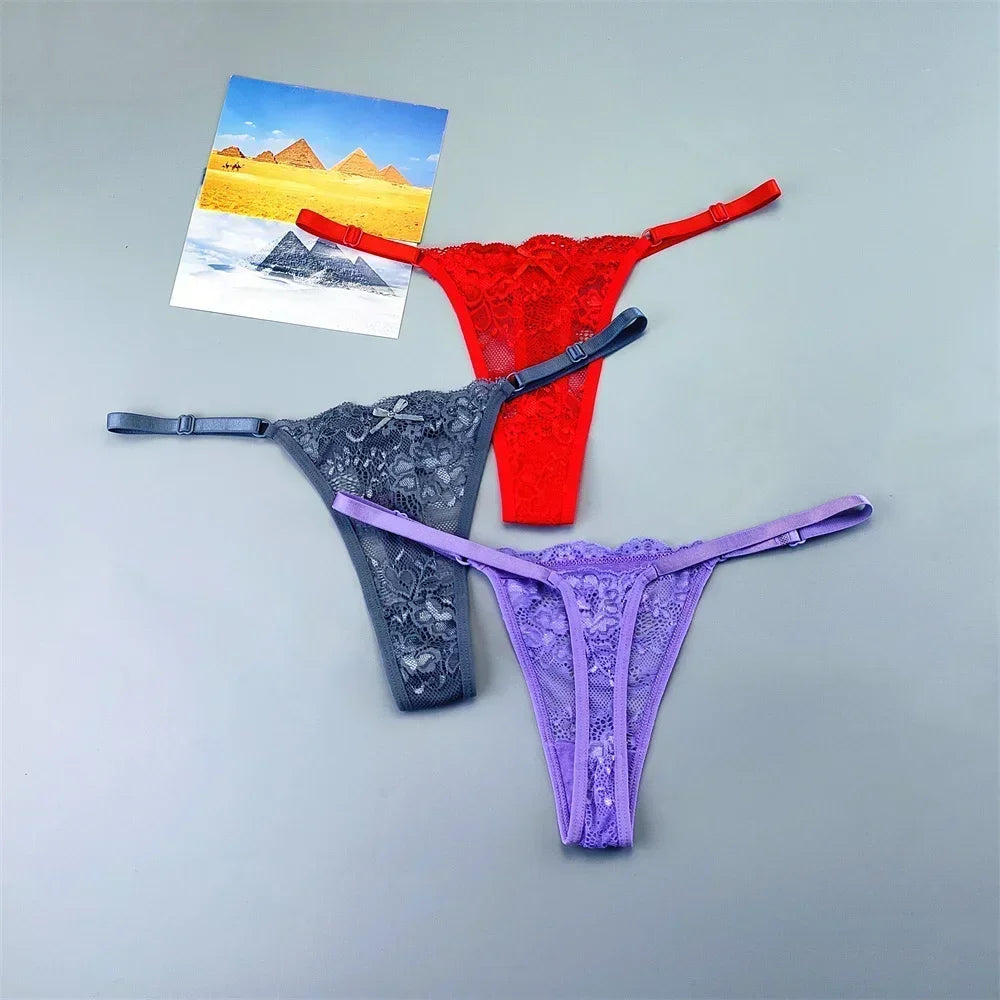 Adèle™ | Pack of 3 sheer lace thongs