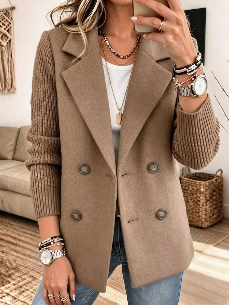 Begoña™ | Blazer Croisé à Manches en Maille