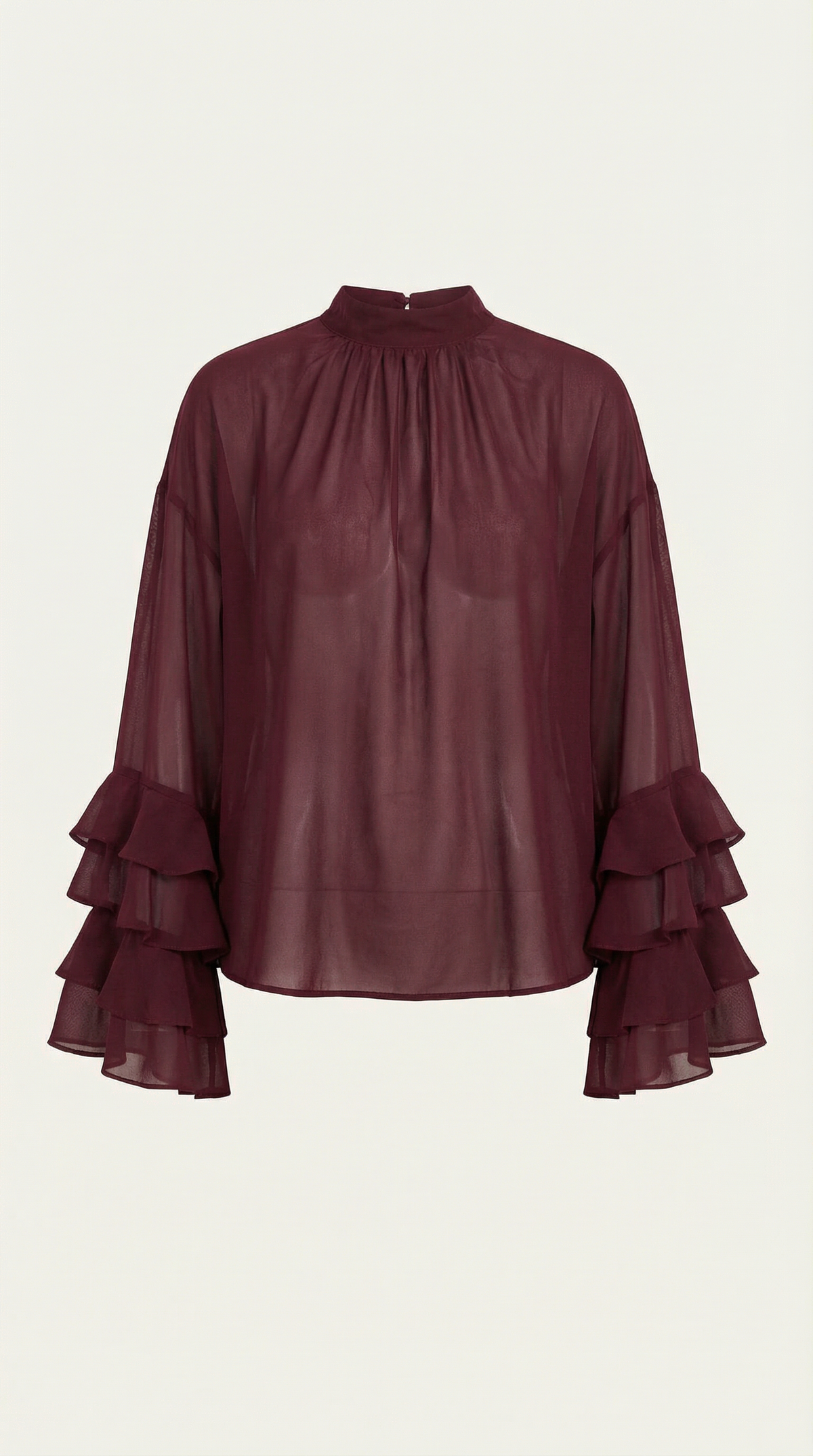 Ana Arlet™ | Top Alma transparente de cuello alto simulado