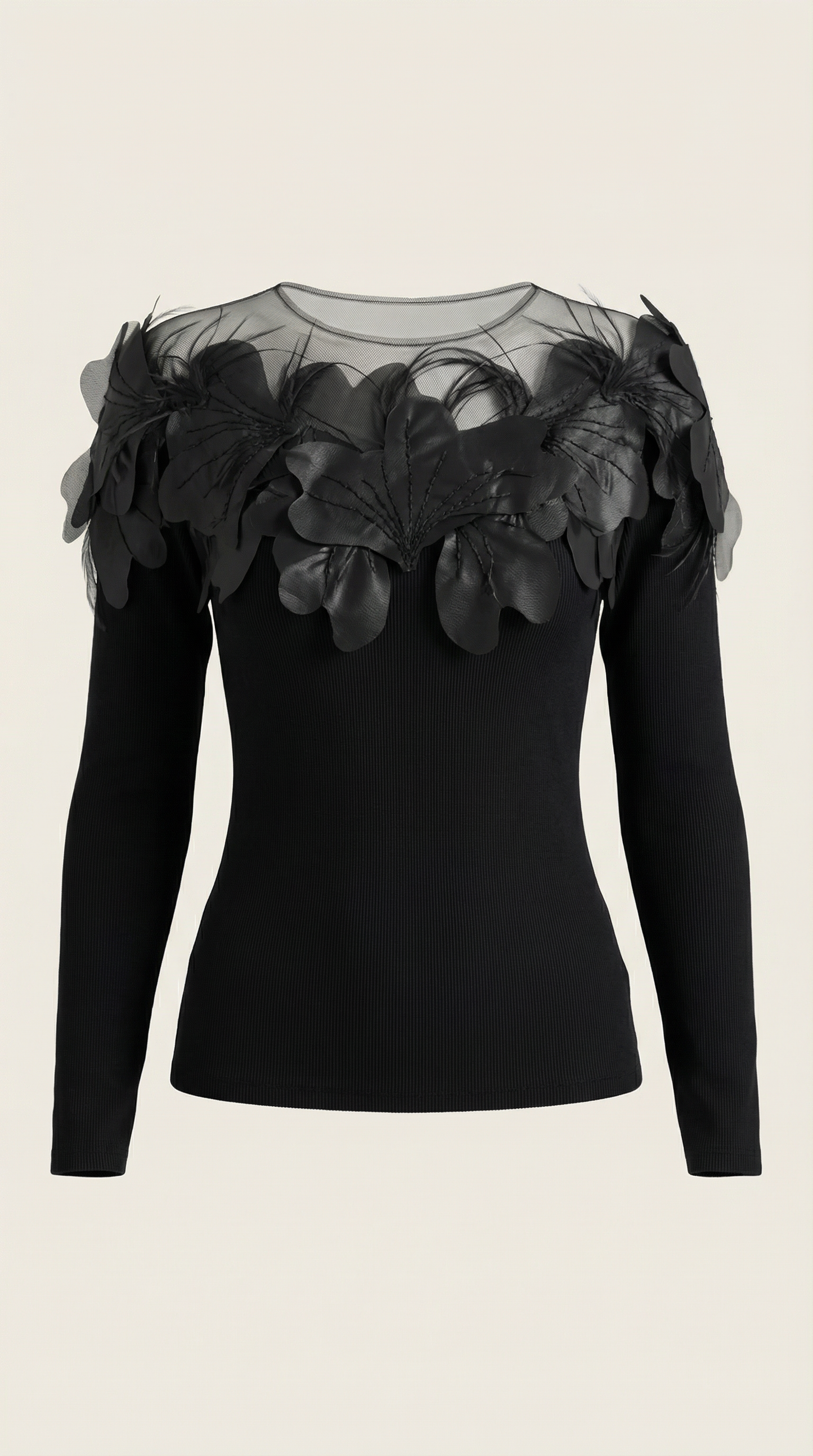 Rosa Bàrbara™ | Suéter de punto Marguerite con detalles de plumas