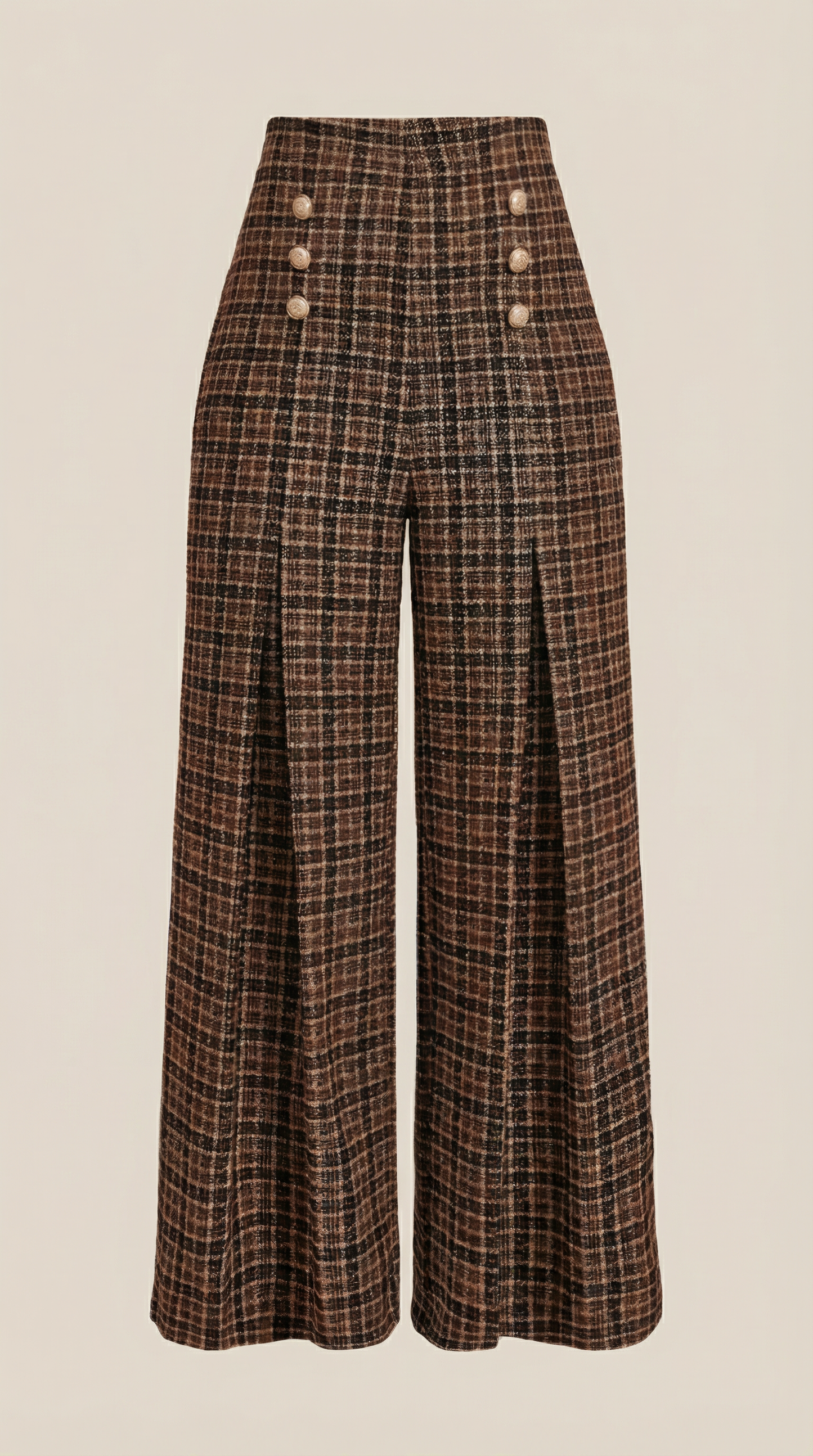 Leire Marlén™ | Pantalón de cuadros de pierna ancha