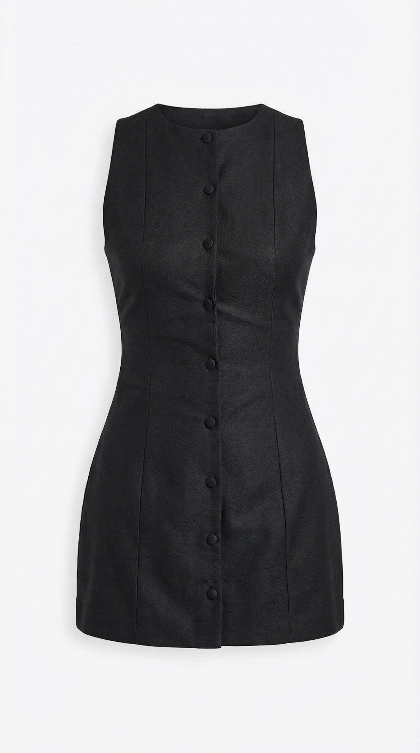 Mariel Melania™ | Vestido Corto Sin Mangas con Botones