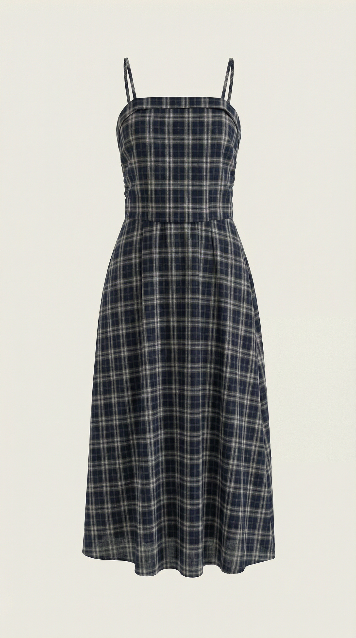 Ana Casandra™ | Vestido Midi de Verano a Cuadros con Escote Redondo