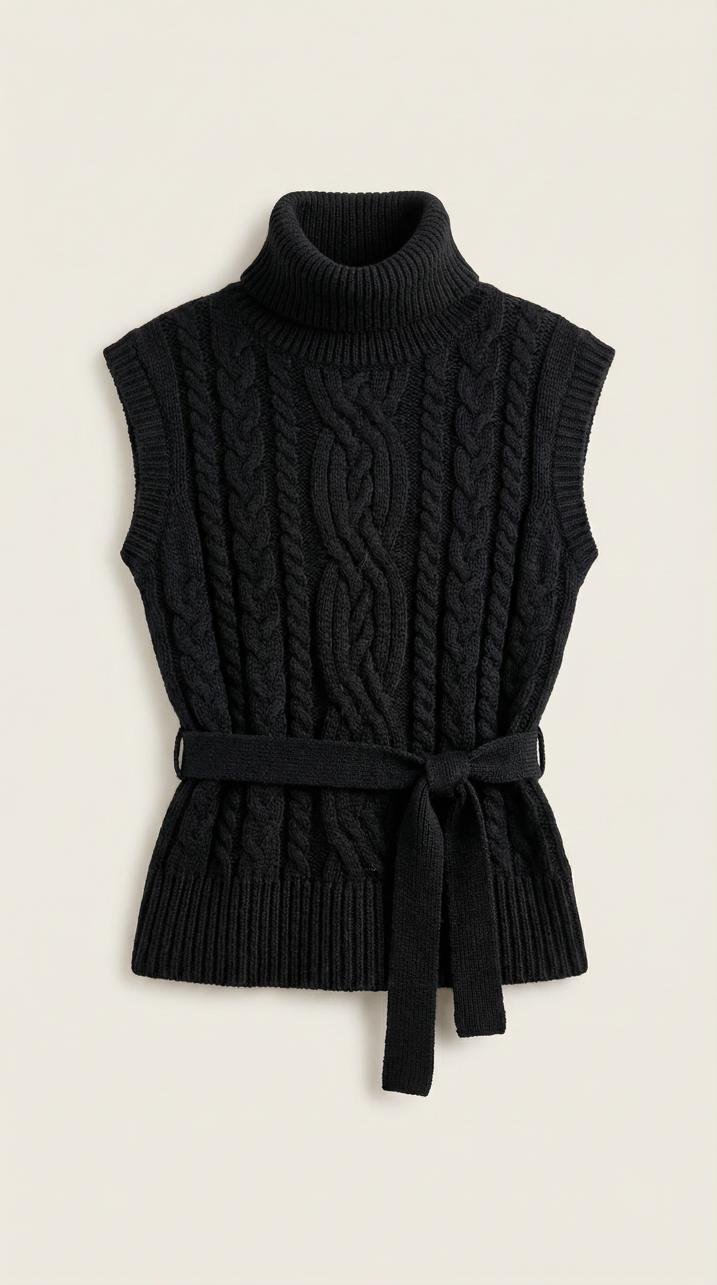 Estibaliz Nala™ | Chaleco de punto trenzado con cuello alto