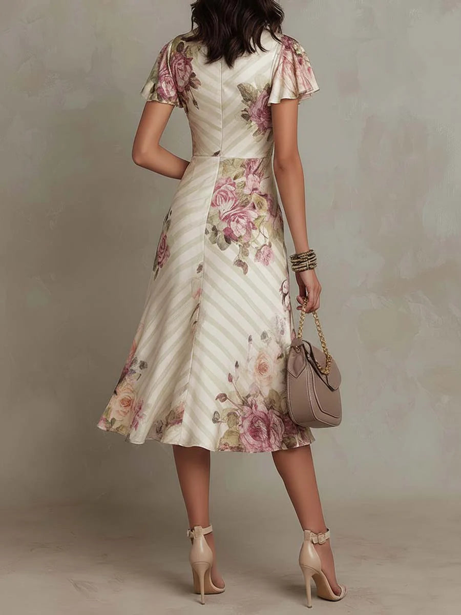 Ilusión™ | Vestido Floral Elegante Drapado Camille