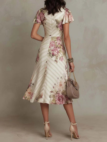 Ilusión™ | Vestido Floral Elegante Drapado Camille