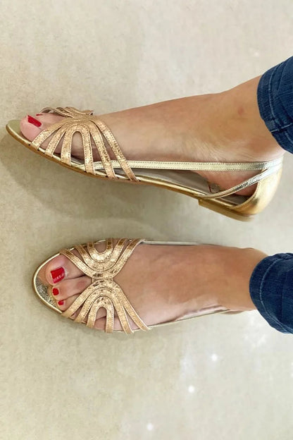 Tania™ | Sandalias Doradas Luz de Verano