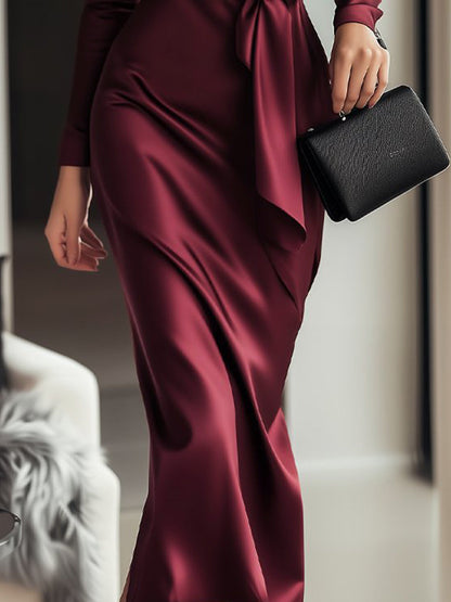 Elia™ | Vestido de Satén con Cierre Elegante