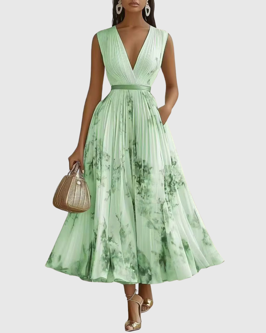 Cala™ | Elegante Vestido Maxi con Pliegues