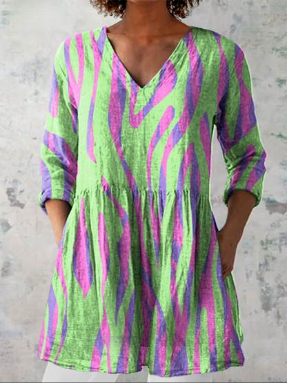 Herminia™ | Blusa Larga con Diseño Vibrante