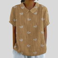 Crema amarronado - Estampado de hojas