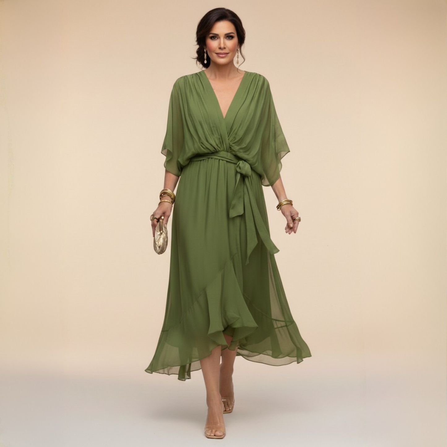Bonanza™ | Vestido de Chiffon con Escote en V