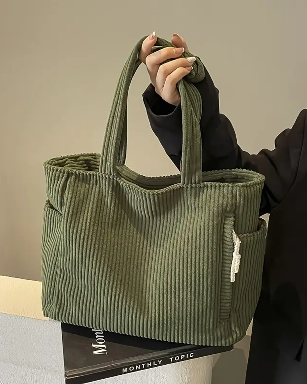 Margaux™ | Tote bag acanalado cordón