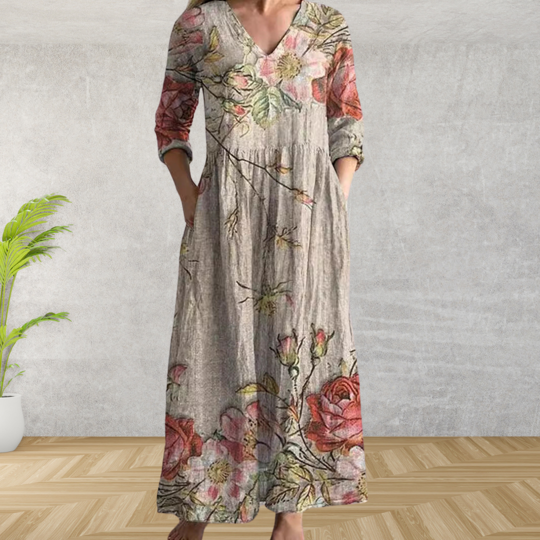 Rosenda™ | Elegante Vestido Midi con Estampado Floral