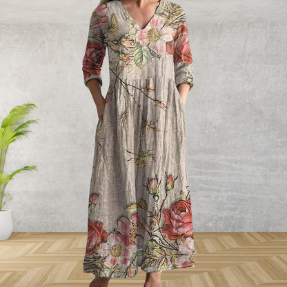 Rosenda™ | Elegante Vestido Midi con Estampado Floral