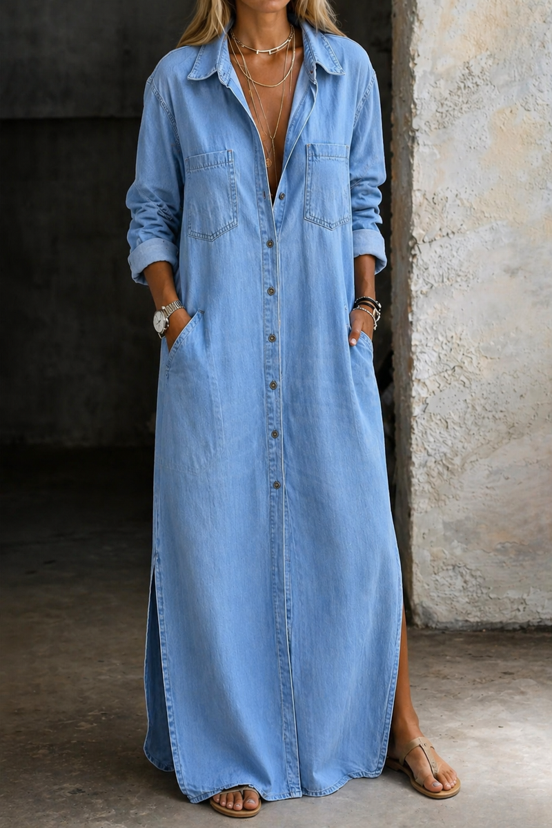 Nekane™ | Vestido denim con Botones