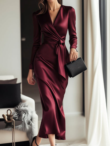Elia™ | Vestido de Satén con Cierre Elegante