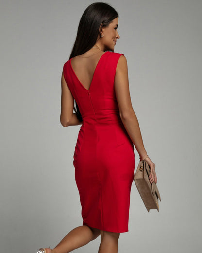 Liana™ | Vestido Elegante con Escote en V y Abertura