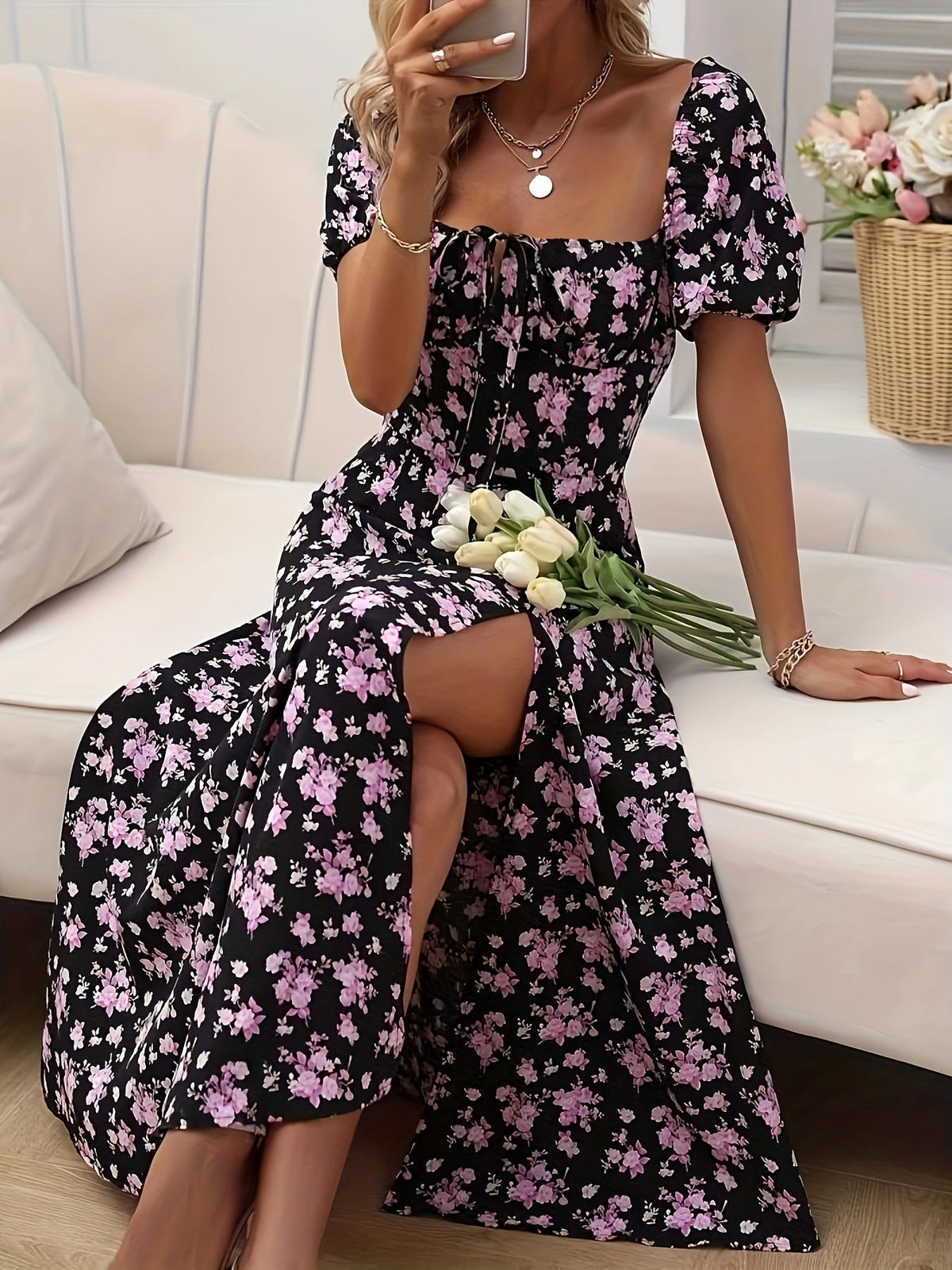 Alcoy™ | Vestido Floral Elegante Chloé