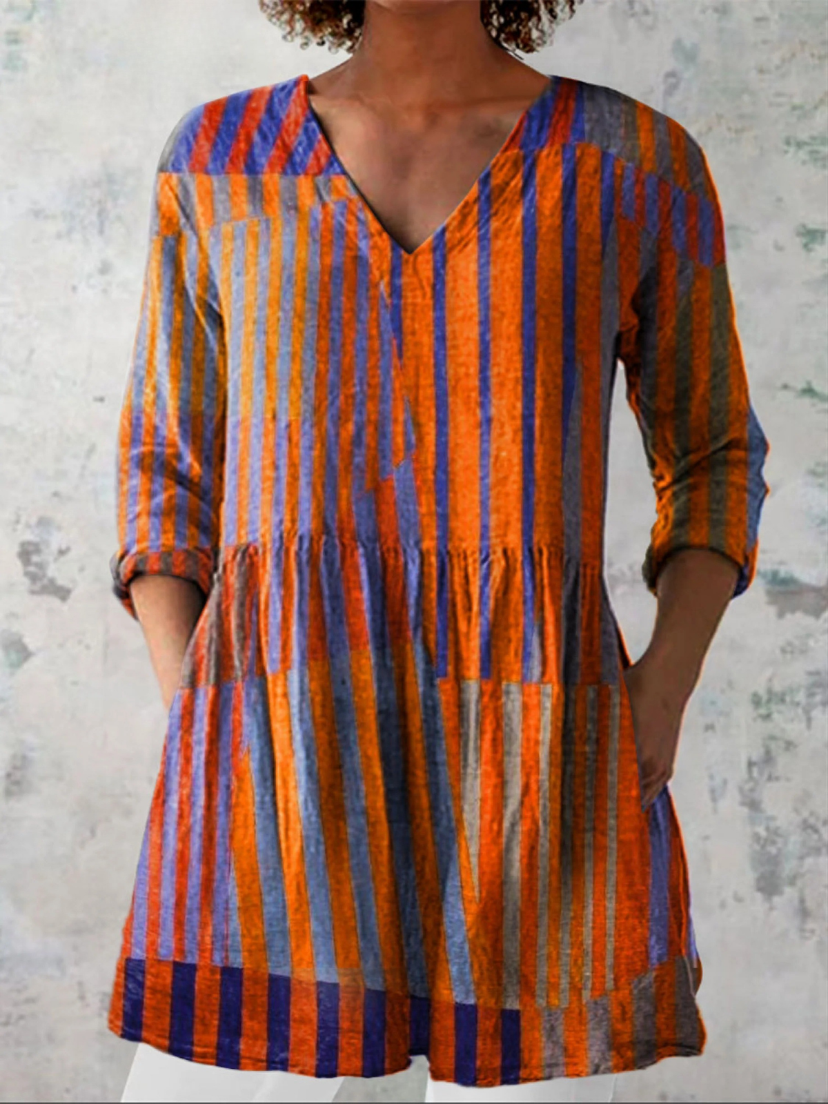 Zenaida™ | Blusa Larga con Diseño Vibrante