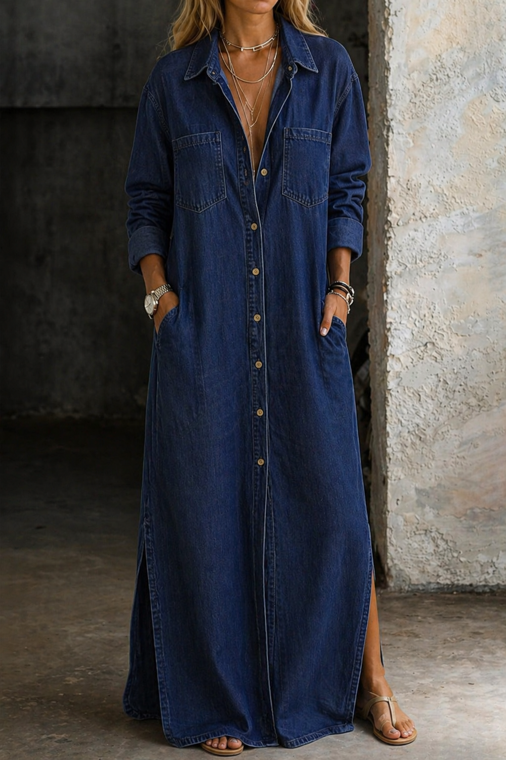 Nekane™ | Vestido denim con Botones