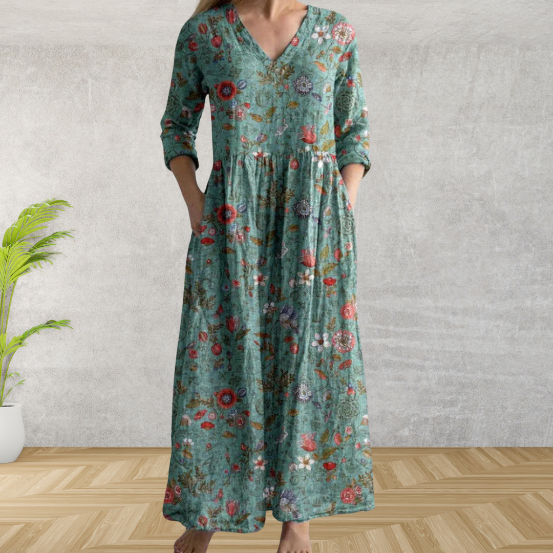 Rosenda™ | Elegante Vestido Midi con Estampado Floral
