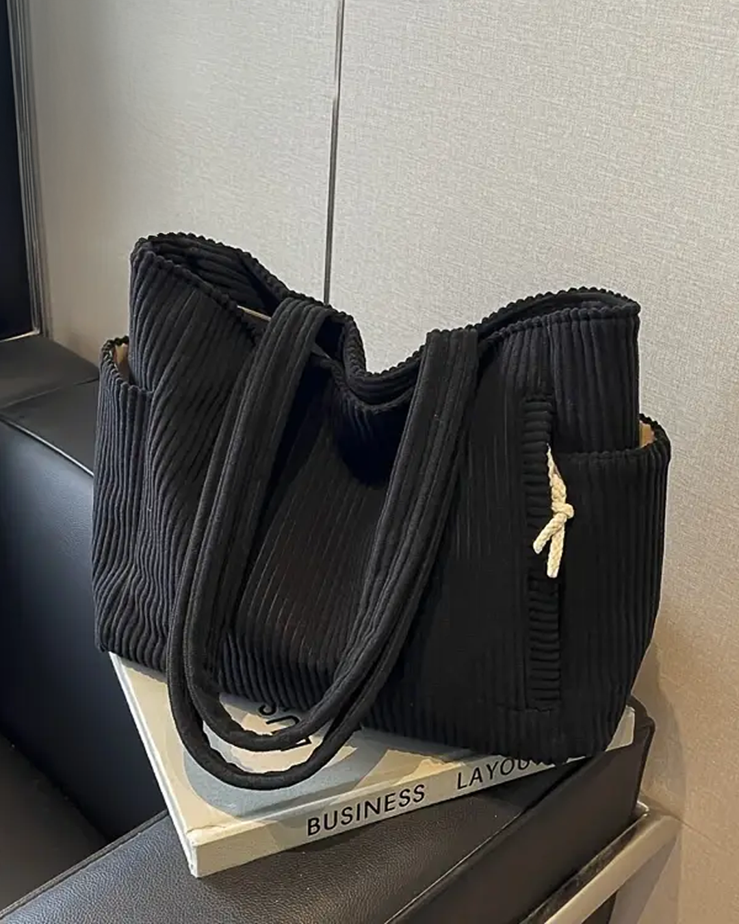 Margaux™ | Tote bag acanalado cordón