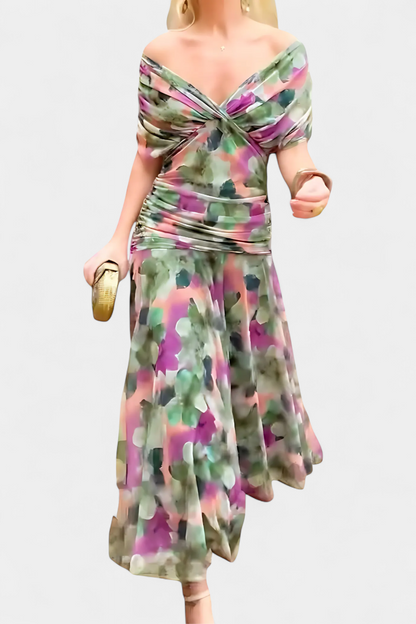 Fanny™ | Vestido Largo con Estampado Floral y Cuello en V