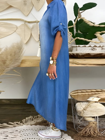 Salomé™ | Chic Denim Maxi Dress