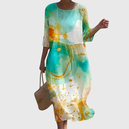 Vera™ | Elegante Vestido Maxi con Estampado Floral