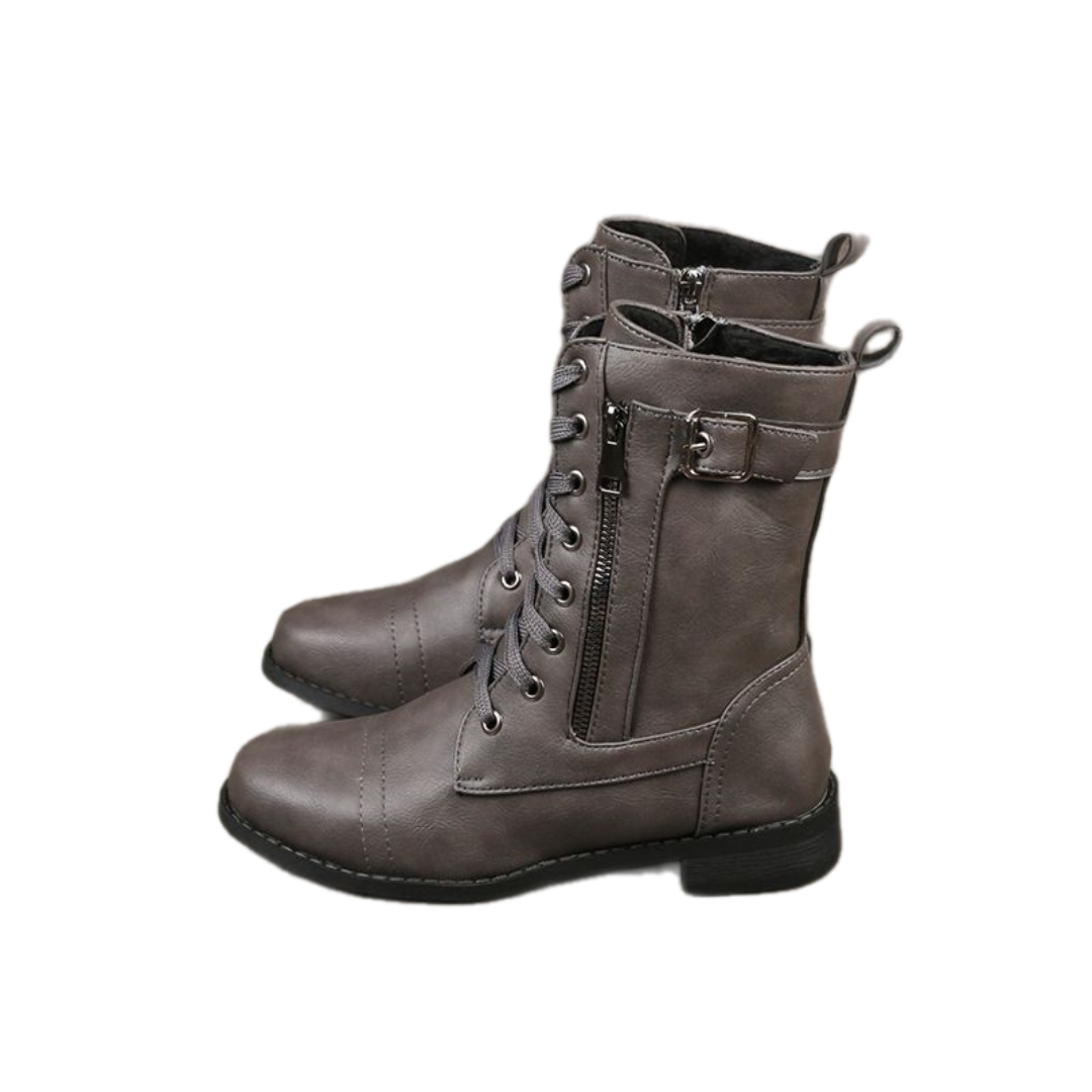Valeria™ | Botas de Piel Ortopédicas con Cremallera Lateral