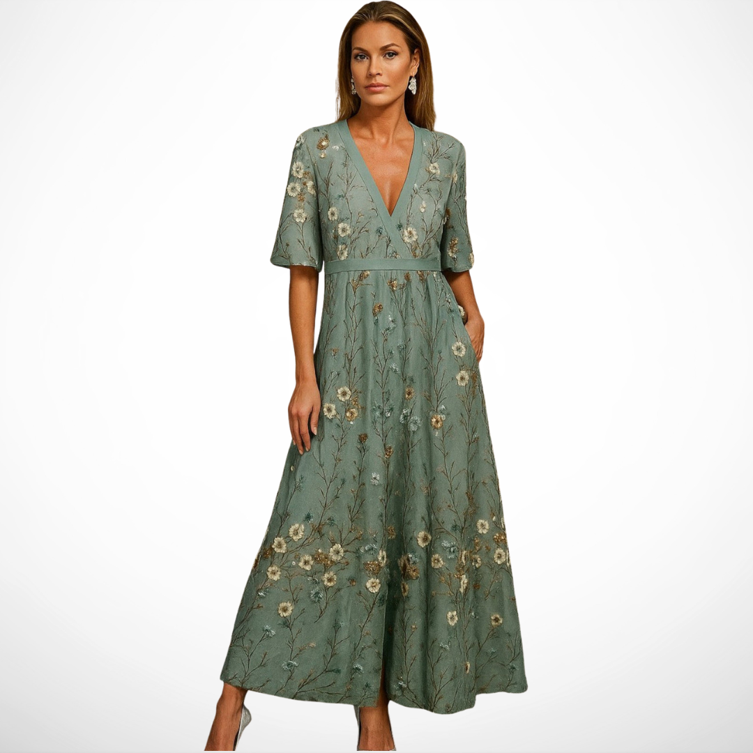 Lealtad™ | Vestido Largo con Elegancia Botánica
