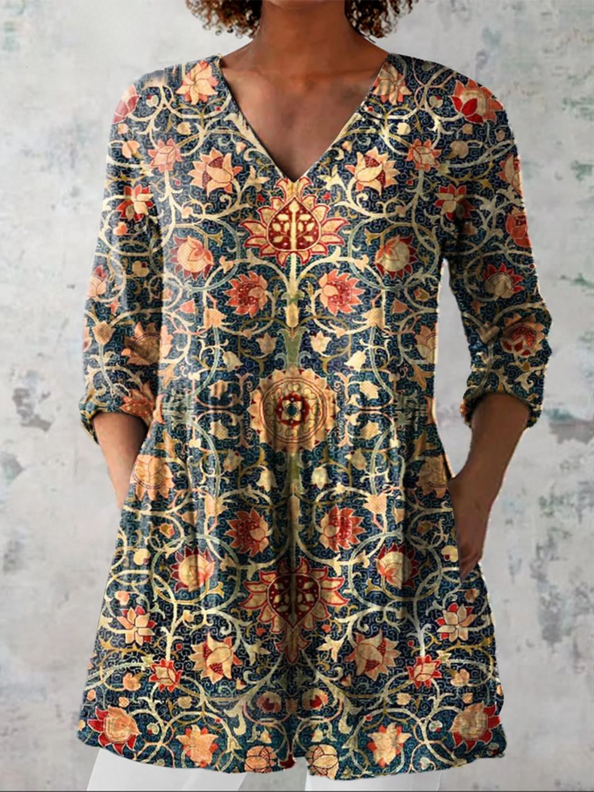 Hortensia™ | Blusa Amplia con Estampado Vibrante