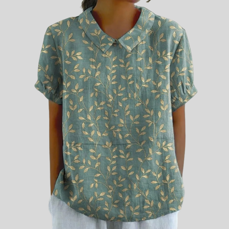 María Enara™ | Blusa de Hojas Elegante y Cómoda
