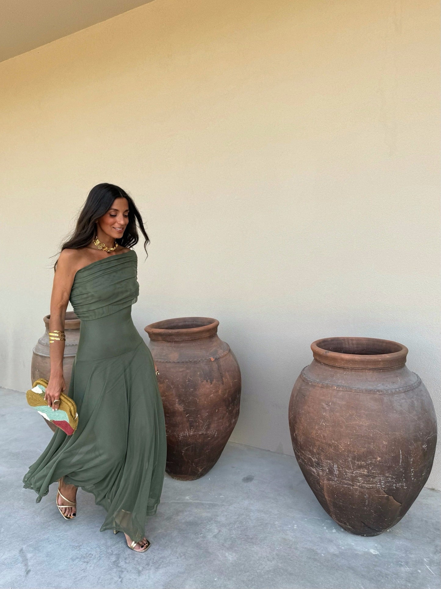 Emeraude™ | Vestido verde fluido