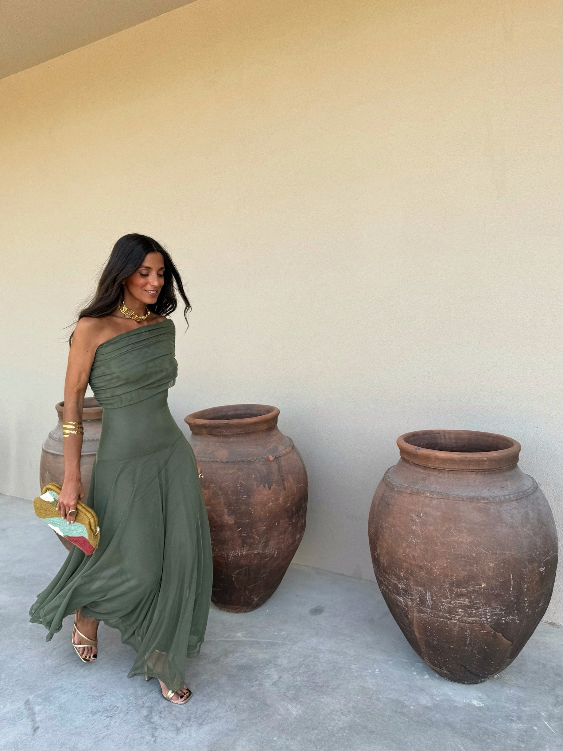 Emeraude™ | Vestido verde fluido