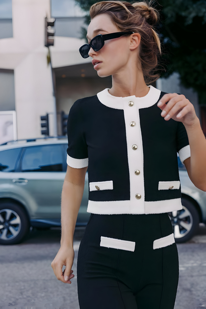 Noirélia™ | Conjunto negro blanco dos piezas