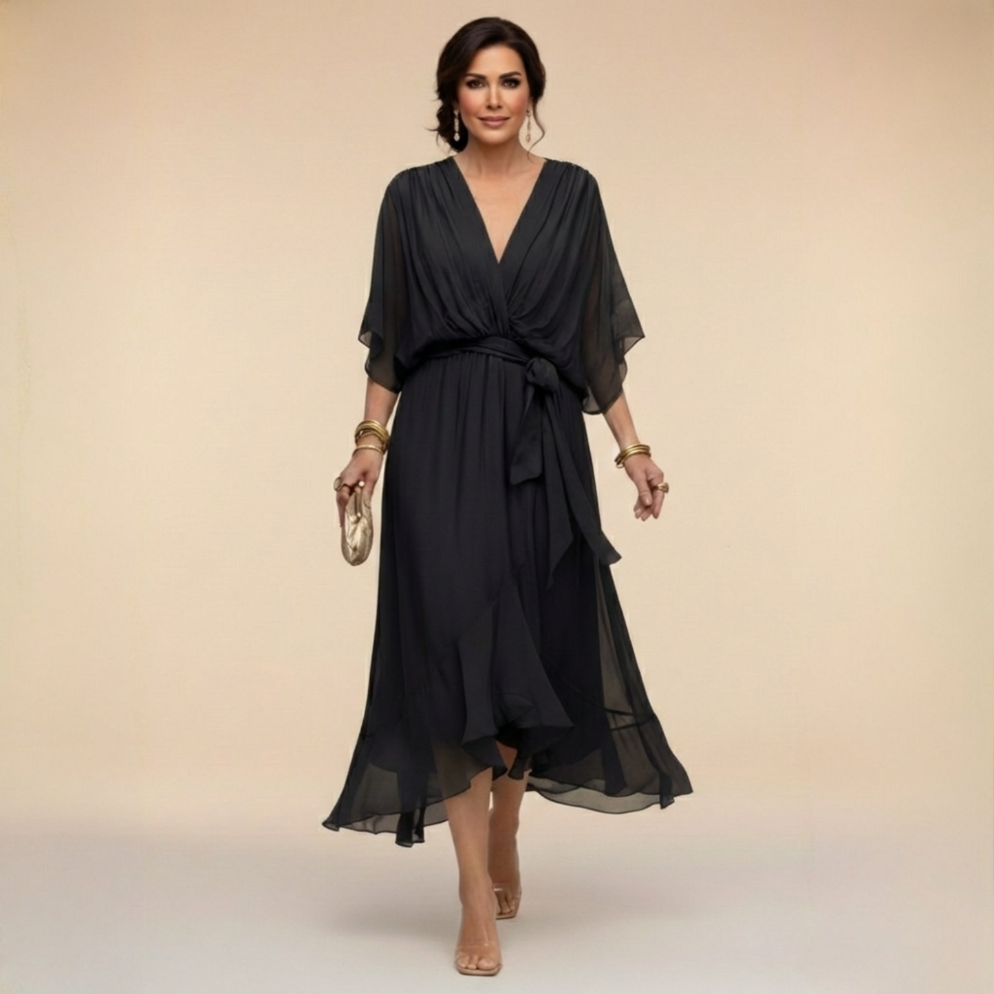 Bonanza™ | Vestido de Chiffon con Escote en V