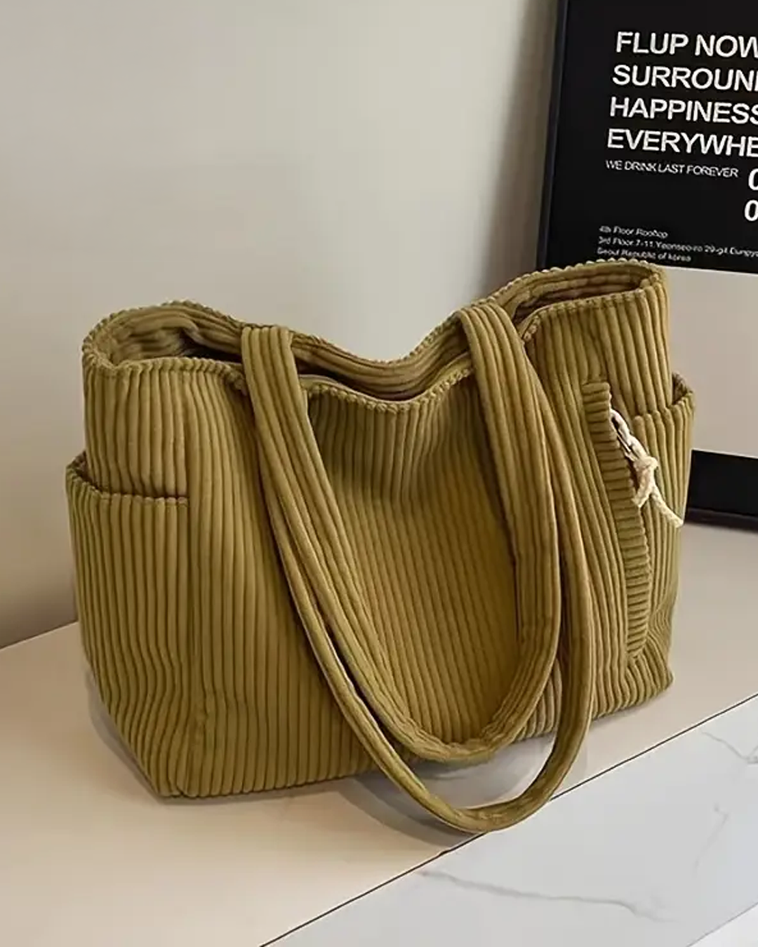 Élorane™ | Bolso shopper acanalado cordón