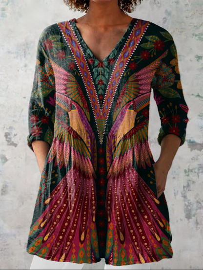 Cielo™ | Blusa Larga con Diseño Vibrante