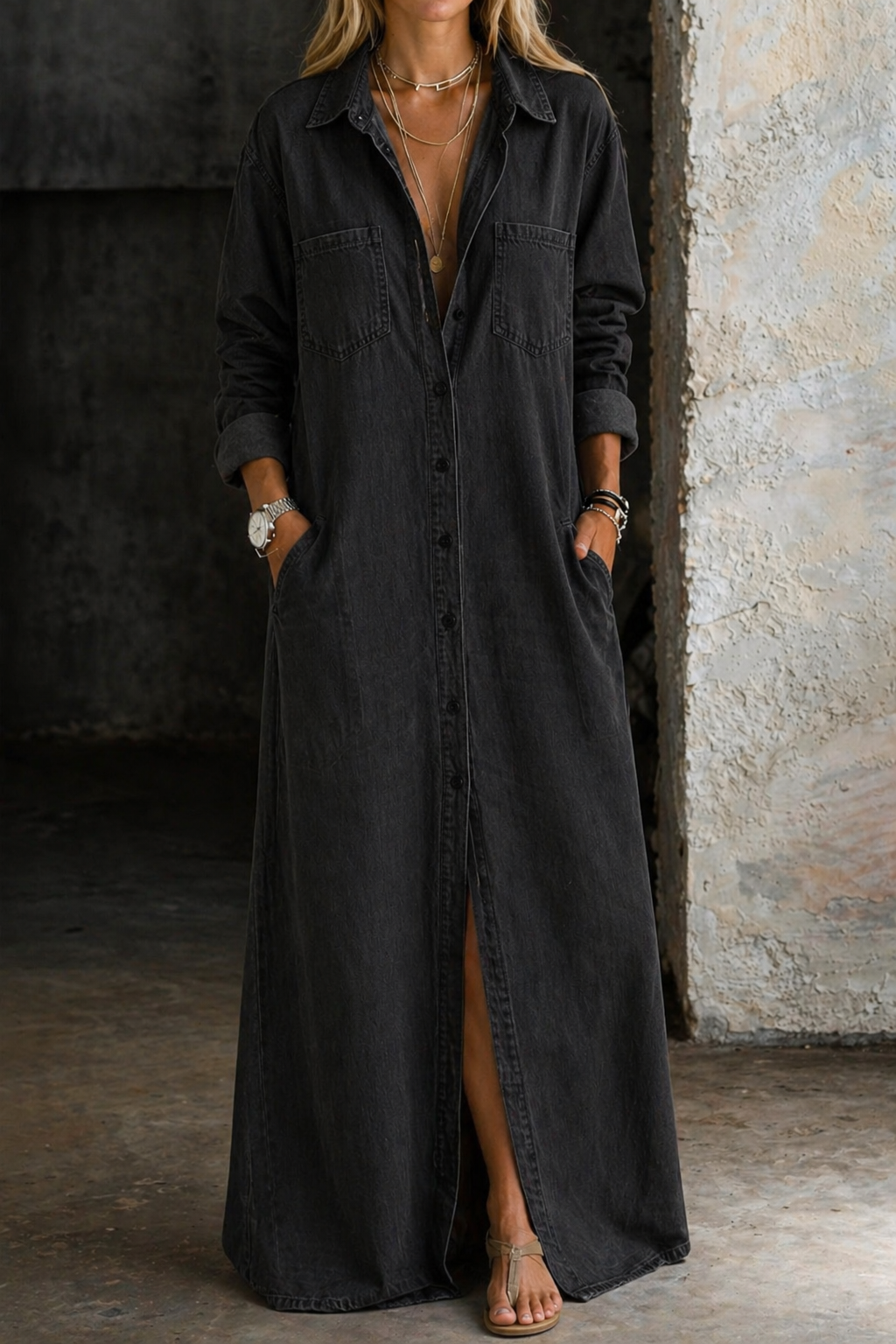 Nekane™ | Vestido denim con Botones