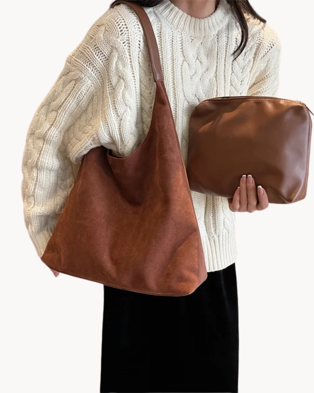 Louise™ | Bolso mano cuero lujo