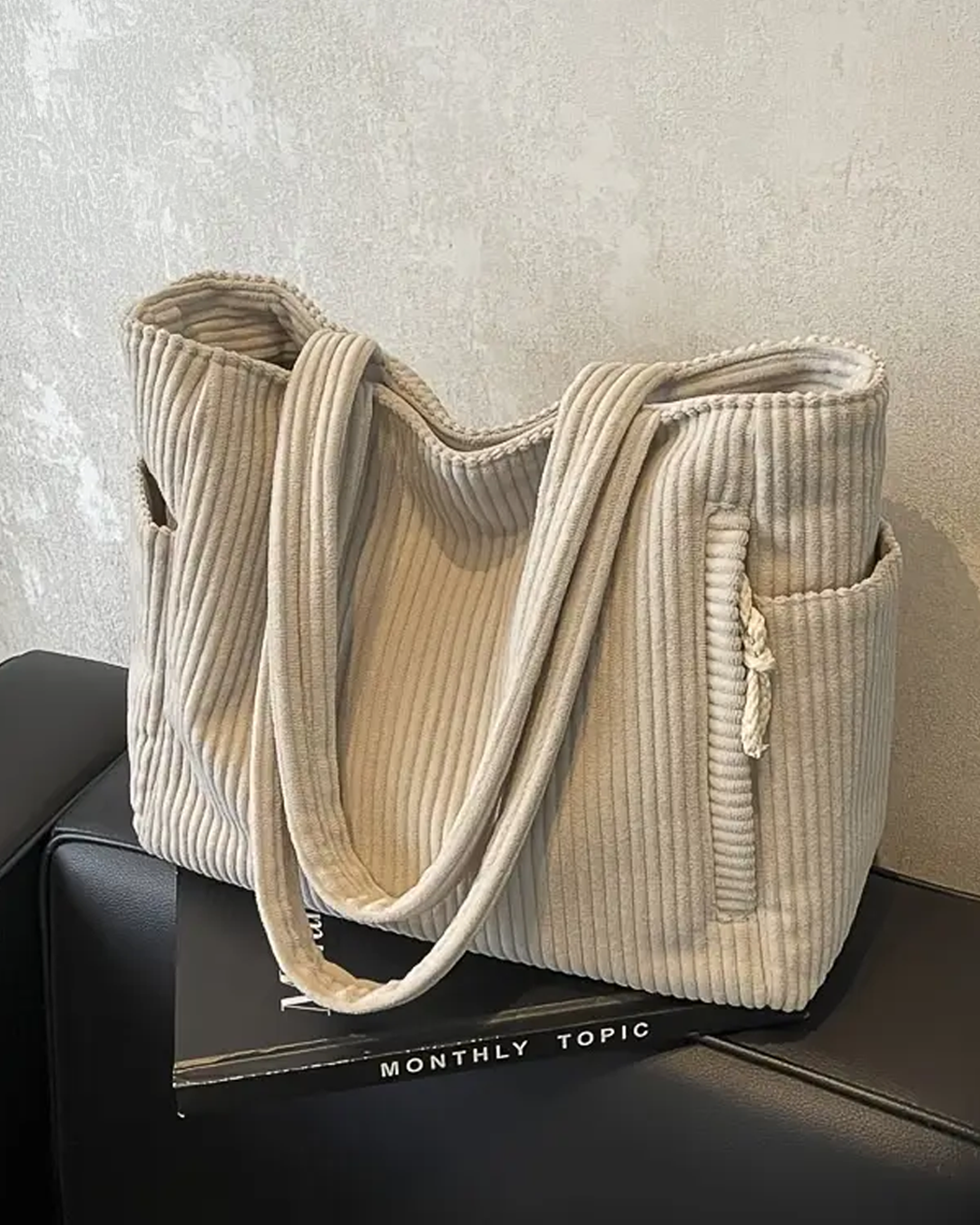 Margaux™ | Tote bag acanalado cordón