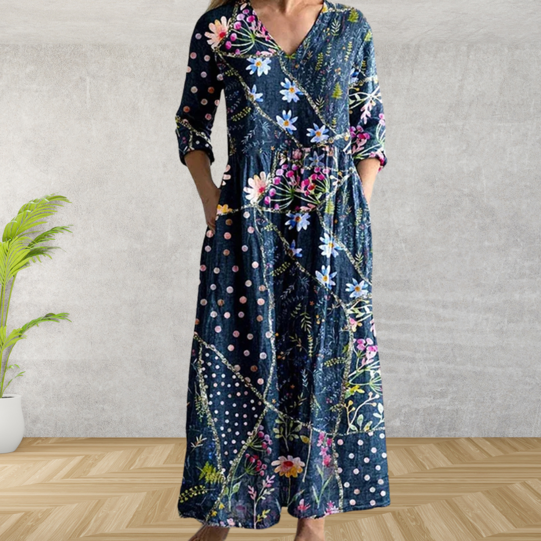 Rosenda™ | Elegante Vestido Midi con Estampado Floral